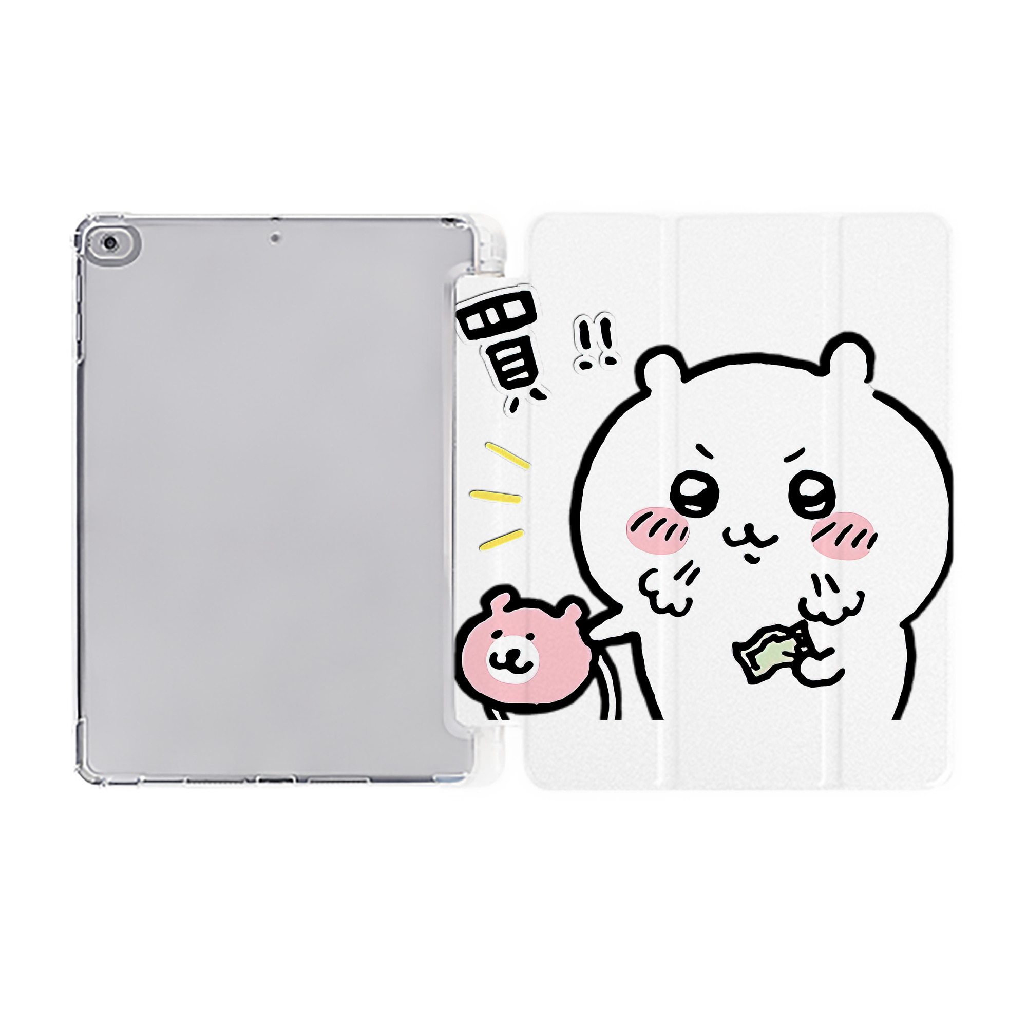 （画像用） ちいかわ ちいかわ Chii-kawa chiikawa IPad ケース ペン収納付き 三つ折りスタンド PUレザー×シリコン 対応機種9.5/10.5/10.9インチ
